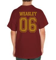 Weasley 06 Gryffindor Quidditch Team Beater Youth Short Sleeve T-Shirt