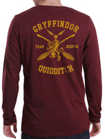 Gryffindor Quidditch Team Keeper Front and back Men Long sleeve t-shirt