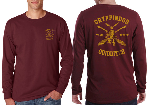 Gryffindor Quidditch Team Seeker Front and back Men Long sleeve t-shirt