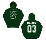 NEW Malfoy 03 Slytherin Quidditch Team Captain Pullover Hoodie