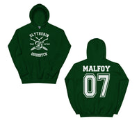 NEW Malfoy 07 Slytherin Quidditch Team Captain Pullover Hoodie