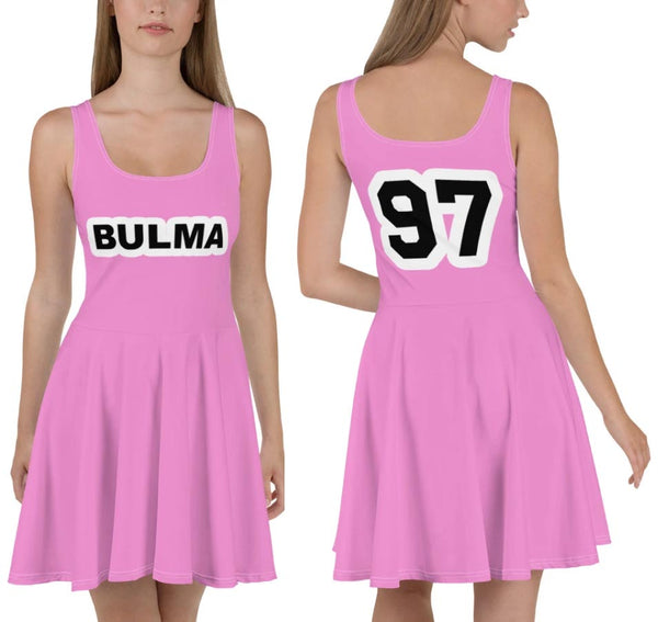 pink bulma dress dragon-ball-bulma-pu-leather-dress-cosplay-costume-2801173.jpg?v=1778800100 510/177 cm Size guide XS S M L XL Bust (inches) 33 34 36 39 42 Waist (inches) 25 26 28 31 34 Hip (inches) 35 37 38 41 44 Willyacos Bulma Cosplay Costume Pink
