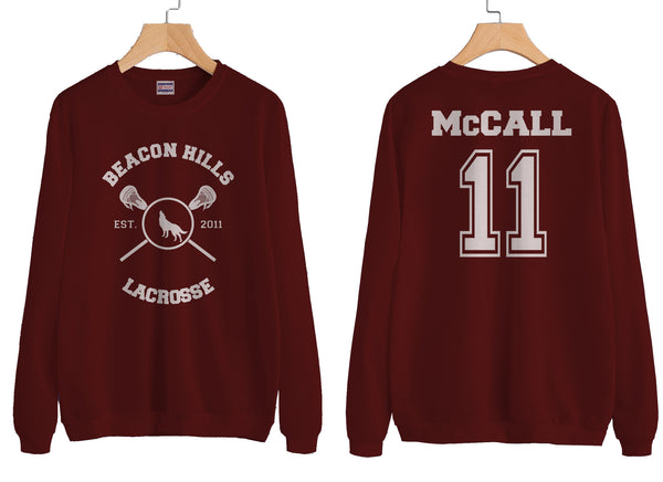 McCall 11 Beacon Hills Lacrosse WOLF Unisex Sweatshirt