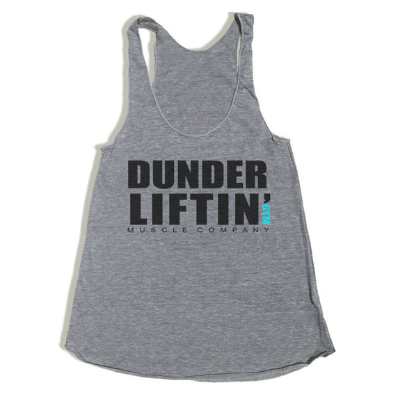 Dunder Lifting Gym Muscle Company Women's Tri-blend Racerback Tank