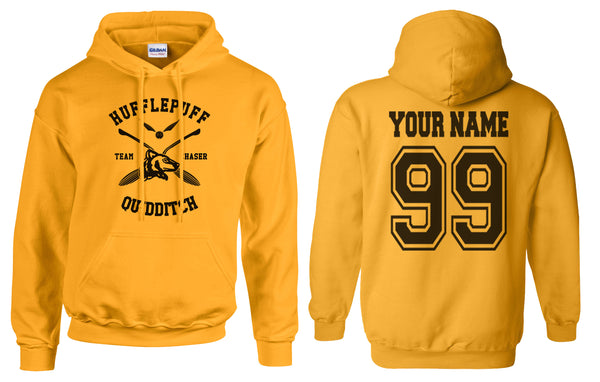 Customize - Hufflepuff Quidditch Team Chaser Pullover Hoodie Gold