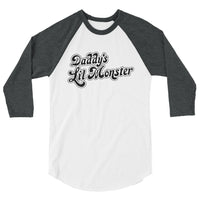 Daddy's Lil Monster 3/4 Sleeve Unisex Raglan Shirt - Geeks Pride