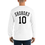 Shohoku 10 Sakuragi Hanamichi Slam Dunk back only Men’s Long Sleeve Shirt - Geeks Pride