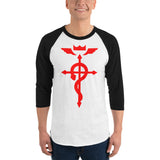 State Alchemist Red Fullmetal Alchemist 3/4 sleeve unisex raglan shirt - Geeks Pride