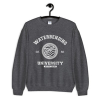 Waterbending University White ink Unisex Sweatshirt - Geeks Pride