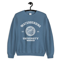 Waterbending University White ink Unisex Sweatshirt - Geeks Pride