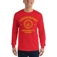 Firebending University Yellow Ink Men’s Long Sleeve Shirt - Geeks Pride