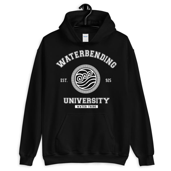 Waterbending University White ink Unisex Pullover Hoodie - Geeks Pride