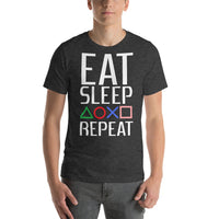 Eat Sleep PS Repeat Short-Sleeve Unisex T-Shirt - Geeks Pride