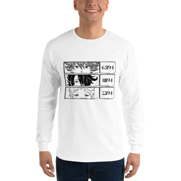 Ray, Emma, Norman The Promised Neverland Men’s Long Sleeve Shirt - Geeks Pride