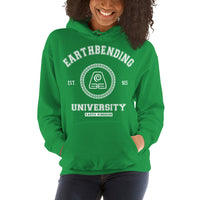 Earthbending University White ink Unisex Pullover Hoodie - Geeks Pride