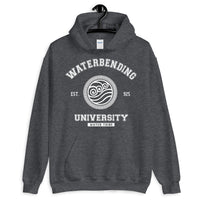 Waterbending University White ink Unisex Pullover Hoodie - Geeks Pride