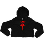 State Alchemist Red Fullmetal Alchemist Crop Hoodie - Geeks Pride