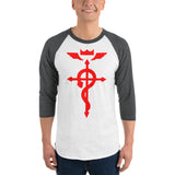 State Alchemist Red Fullmetal Alchemist 3/4 sleeve unisex raglan shirt - Geeks Pride