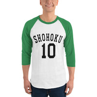 Shohoku 10 Sakuragi Hanamichi Slam Dunk 3/4 sleeve unisex raglan shirt - Geeks Pride