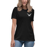 Sunset Ravens Embroidery Women's Relaxed T-Shirt - Geeks Pride