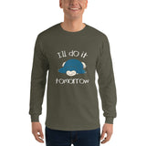 I'll Do It Tomorrow Snorlax Men’s Long Sleeve Shirt - Geeks Pride