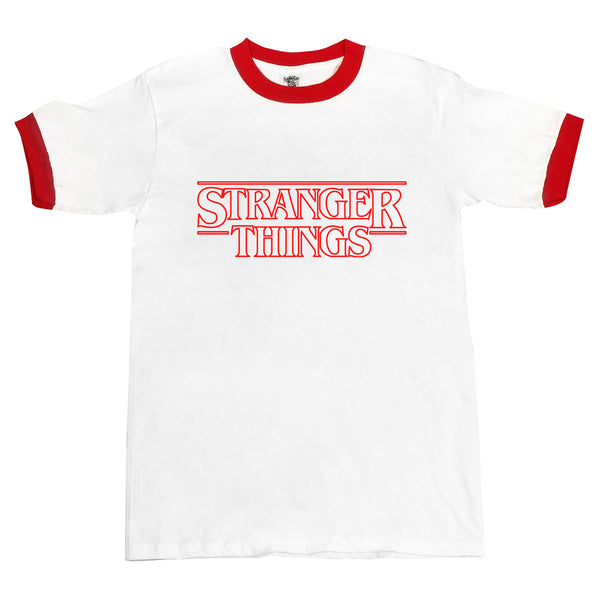 Stranger Things Outline Red Ringer T-Shirt
