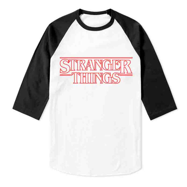 Stranger Things Outline red 3/4 sleeve raglan shirt