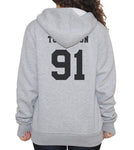 Tomlinson 91 Black Ink On BACK Louis Tomlinson Unisex Pullover Hoodie