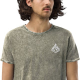 Pyro Symbol Embroidered Denim T-Shirt