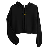 Crescent Moon Embroidered Crop Hoodie